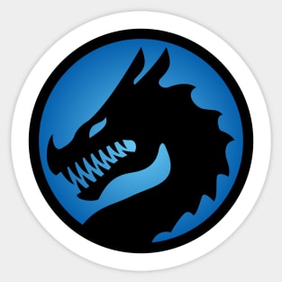 Circular Blue Valkyrie War Luck Dragon Design Sticker